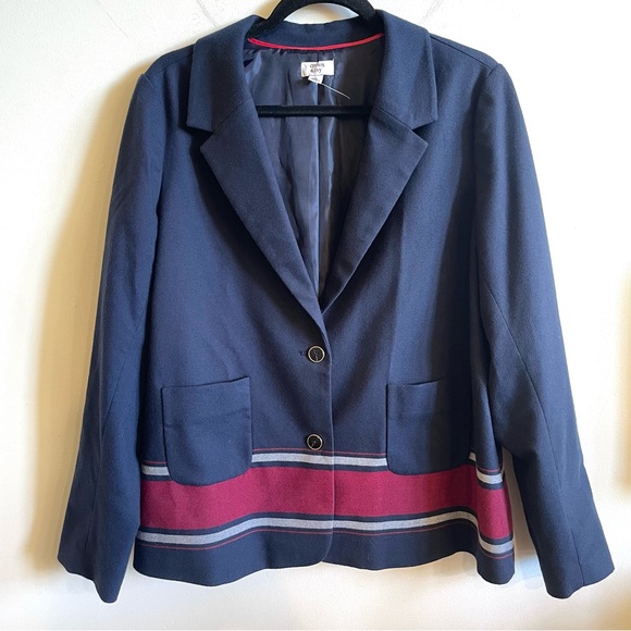 Crown & Ivy Double Button Stripe Blazer - Picture 2 of 5